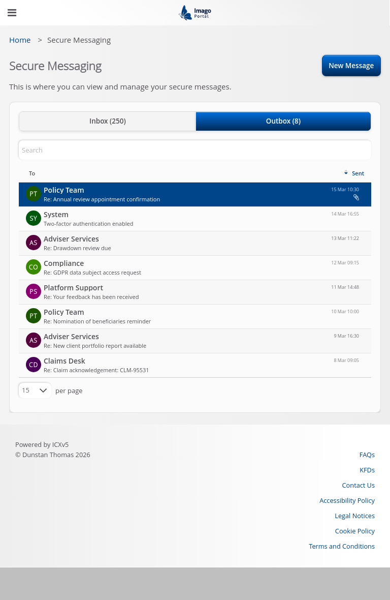 SecureMessaging > 01 Main view > Outbox - selected state